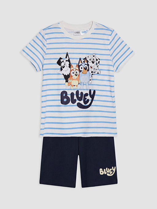 Bluey Bask?l? Erkek ?ocuk ?ortlu Pijama Tak?m?