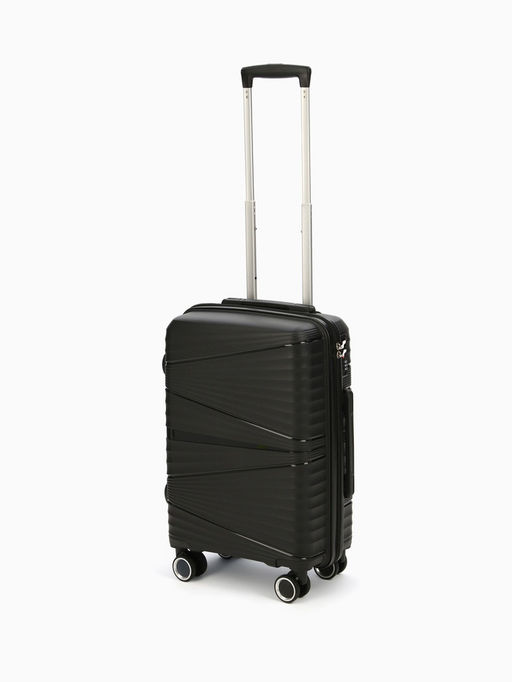 Чемодан на колёсах маленький 44 л (S), на молнии, кодовый замок, чёрный