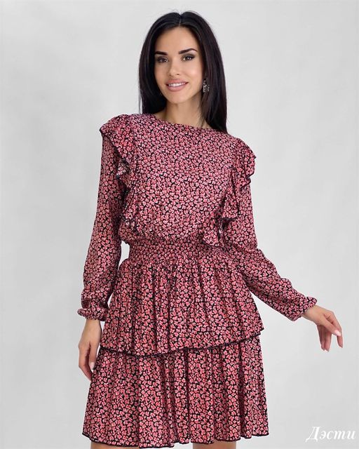 Платье Дэсти (бордовый) Турция - Nadi bordo фото 4