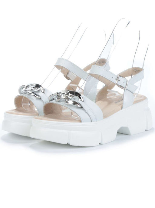 08-PED129-1 WHITE Босоножки женские (натуральная кожа)