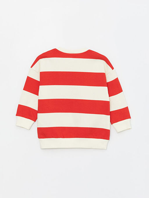 Bisiklet Yaka Uzun Kollu ?izgili Erkek Bebek Sweatshirt ve E?ofman Alt? 2li Tak?m - Waikiki фото 3