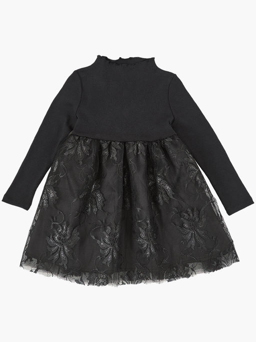 Черное комбинированное нарядное платье UD 6232 черный - Mini maxi фото 5