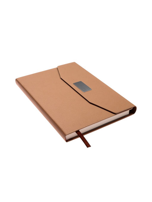 Ежедневник недатированный формат А5, с клапаном, 112 листов, линия, пвх, Бежевый - Simaland фото 2