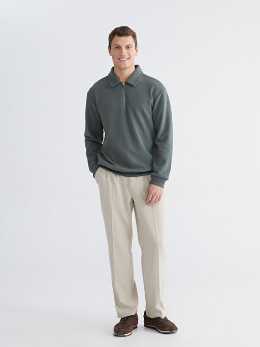 Polo Yaka Erkek Sweatshirt