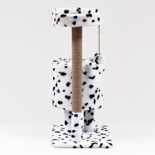 Домик для кошек с когтеточкой Круглый с площадкой, 52 х 52 х 95 см, далматинец - Пижон фото 3