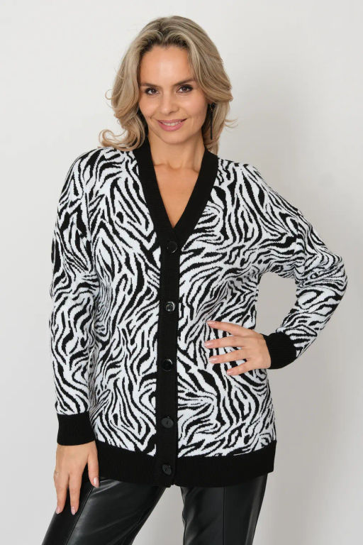 Жакет В 1881/черно-белый