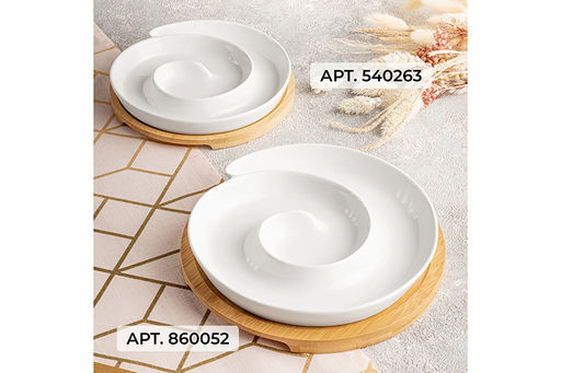 Менажница 21,5*21,5*4 см Улитка цельная на дерев. подставке - Elan gallery фото 5