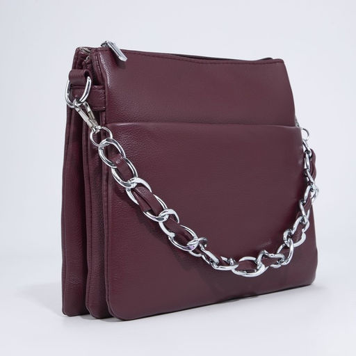 Сумка кросс-боди на молнии, цвет бордовый - Simaland фото 3