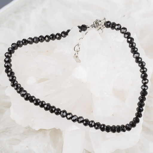 Браслет из камня Шпинель черная на замке (Шри-Ланка) 19 см + - Радуга самоцветов фото 5