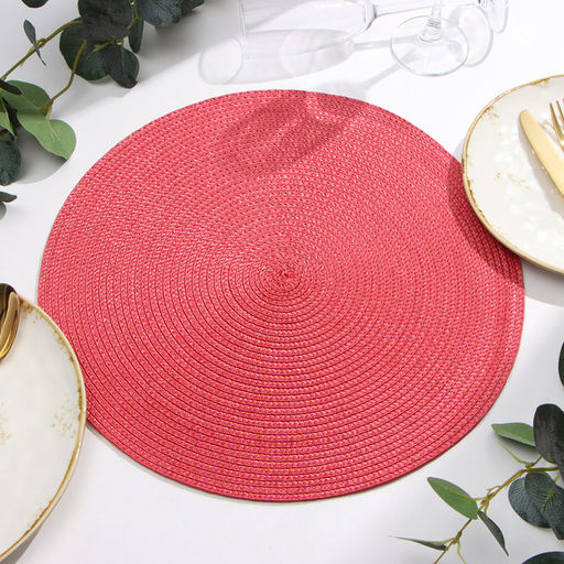 Салфетка сервировочная Доляна Классика, цв.бордо, d 38см  фото 6