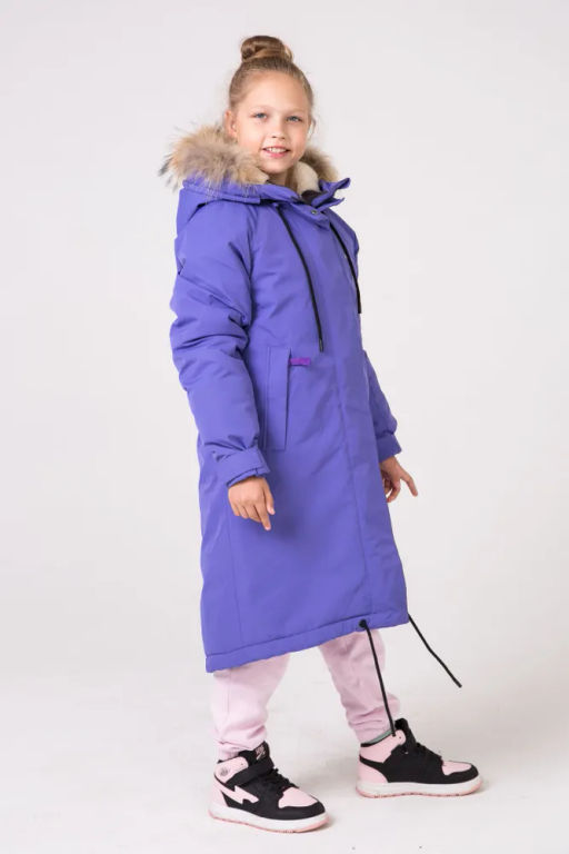 Парка зимняя подростковая для девочки синего цвета 9342S