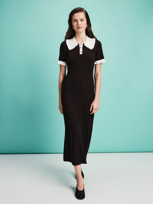 Вязаное платье миди с вискозой в составе / Zarina