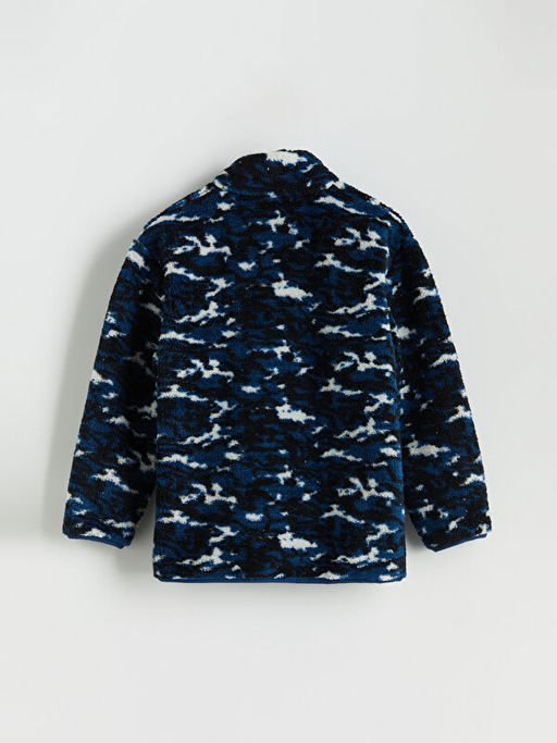 Dik Yaka Pel?? Erkek ?ocuk Fermuarl? Sweatshirt