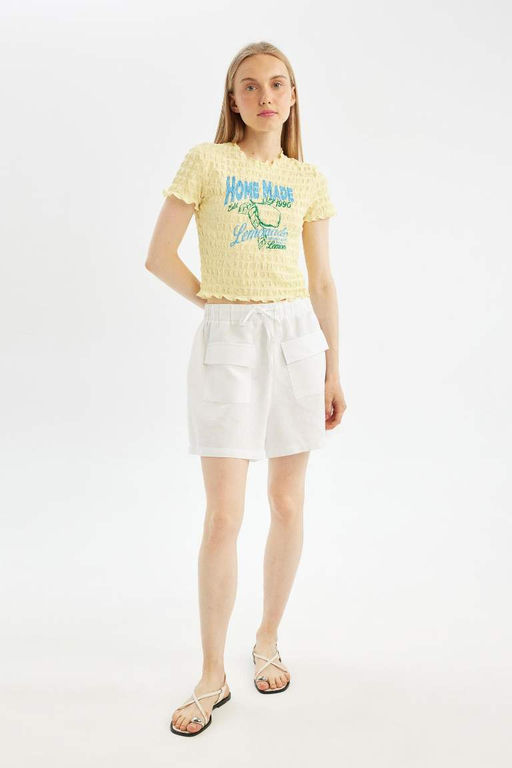 Классная футболка с короткими рукавами и круглым вырезом с принтом - Defacto фото 5