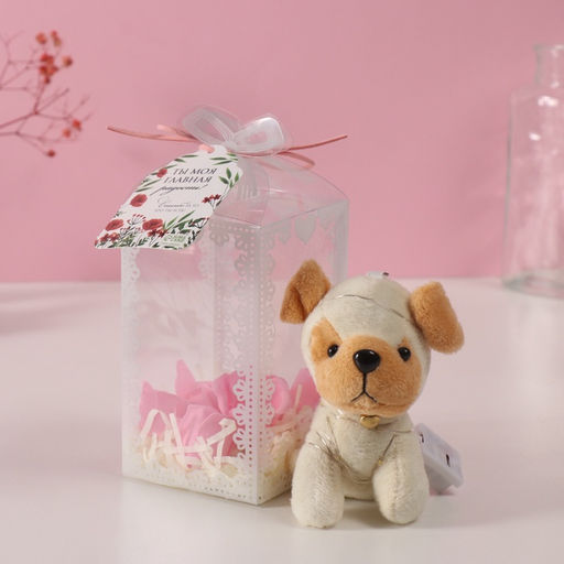 Набор подарочный Пёсик белый, мыльные розовые розы 5 шт., роса, 7?7?12 см - Simaland фото 6