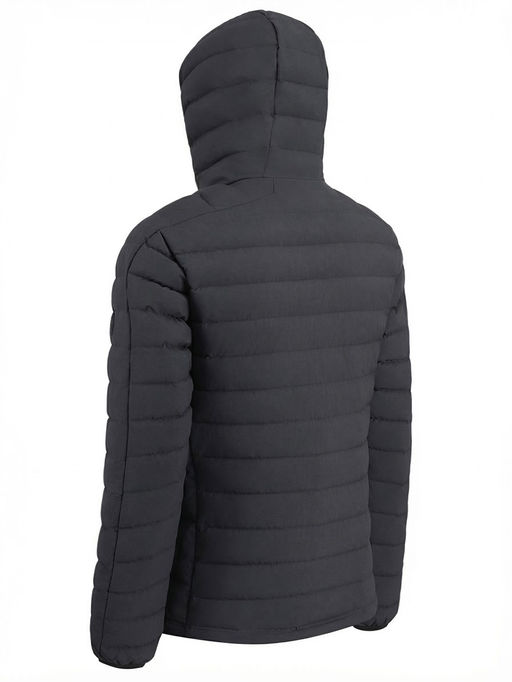 Куртка мужская стёганая с капюшоном с графеновой подкладкой черного цвета 9623_1Ch
