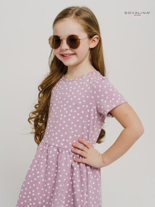 Платье Лето горох розовый - Sovalina фото 6