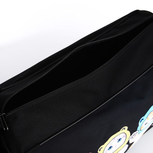 Сумка детская спортивная для девочки «Котята в шапках», 40×24×21, отдел на молнии, чёрный