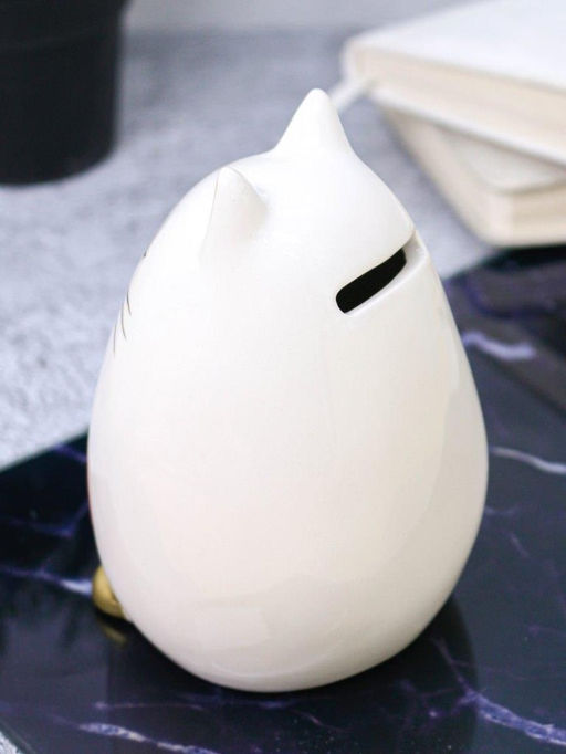 Копилка керамическая iLikeGift Sleepy cat, white (12,5х10 см)