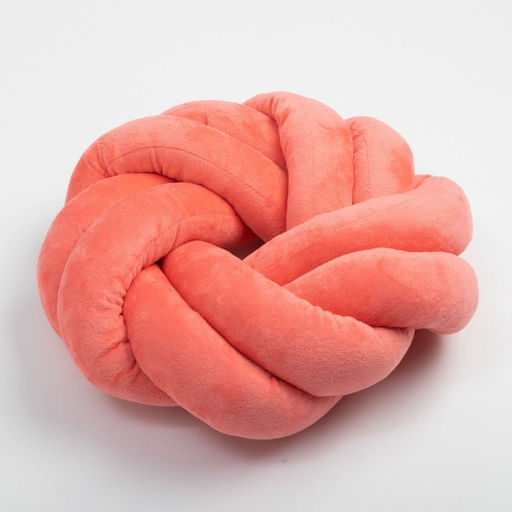 Подушка-узел Этель, d=33см, цв. коралловый, велюр  фото 4