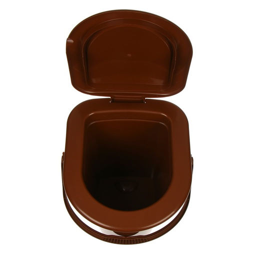 Ведро - туалет, h=39 см, 17 л, съёмный стульчак, коричневое