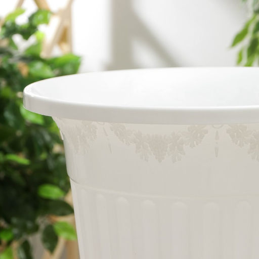 Горшок для цветов с поддоном «Лозанна», 25 л, пластиковый, белый