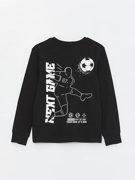 Bisiklet Yaka Bask?l? Uzun Kollu Erkek ?ocuk Ti??rt - Waikiki фото 2