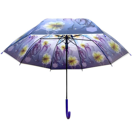 Зонт-трость п/автомат d95см, металл, пленка POE "Цветы" (24-20)