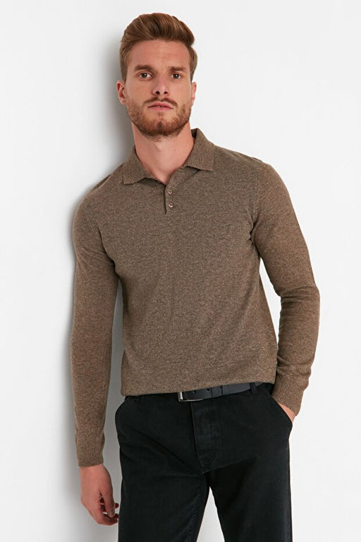 Vizon Slim Fit Y_nl_ Polo Yaka D__meli Smart Triko Kazak TMNAW23KZ00238 - Trendyolmilla фото 2
