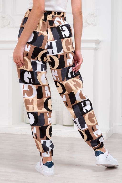 Брюки женские из футера Забава бежевая буква - Амадэль фото 6