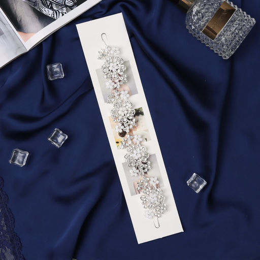 Аксессуар для волос «Леона», цветочный, 26 см, серебро