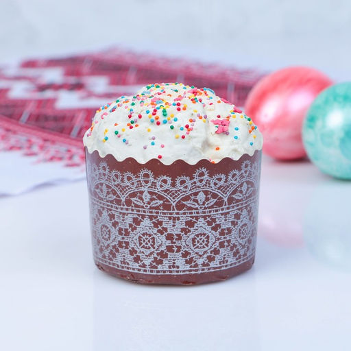 Цена за 20 шт. Форма бумажная для кулича «Кружево серебряное», 60×45 мм, МИКС