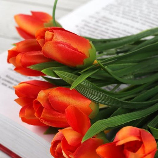 Цена за 10 шт. Цветок искусственный Букет тюльпанов 34 см 6 веток / NT596 /уп 600/ - Галеонтрейд фото 9