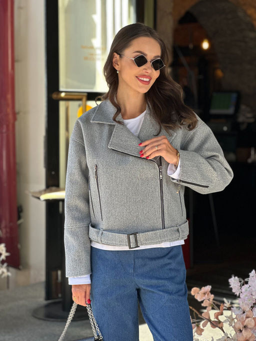 Куртка AURA 7048-176 серый меланж фото 2