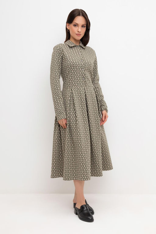ЕВТ 5055/оливковый серый,ромбики платье жен