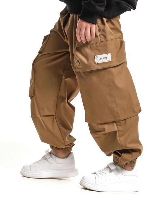 Джоггеры карго брюки унисекс 33-67077 черный - Mini maxi фото 17