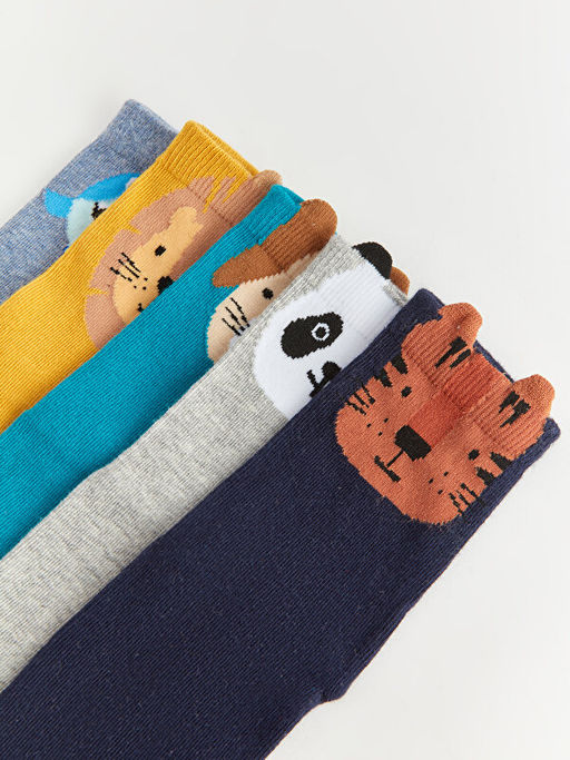 Desenli Erkek ?ocuk Soket ?orap 5li