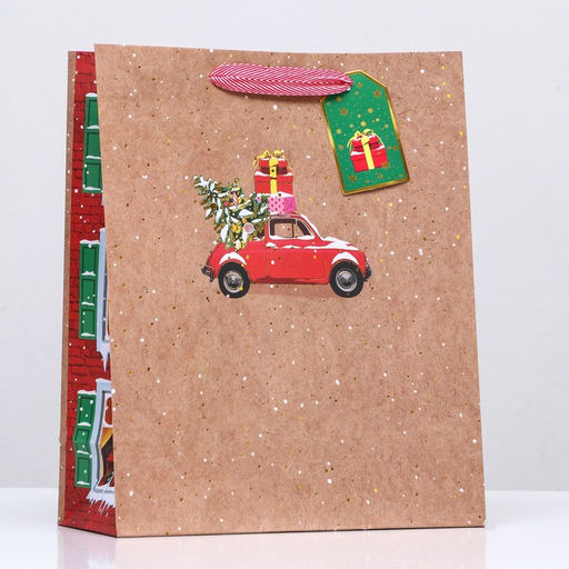 Пакет подарочный Машина с подарками 26 х 32 х 12 см - Simaland фото 3