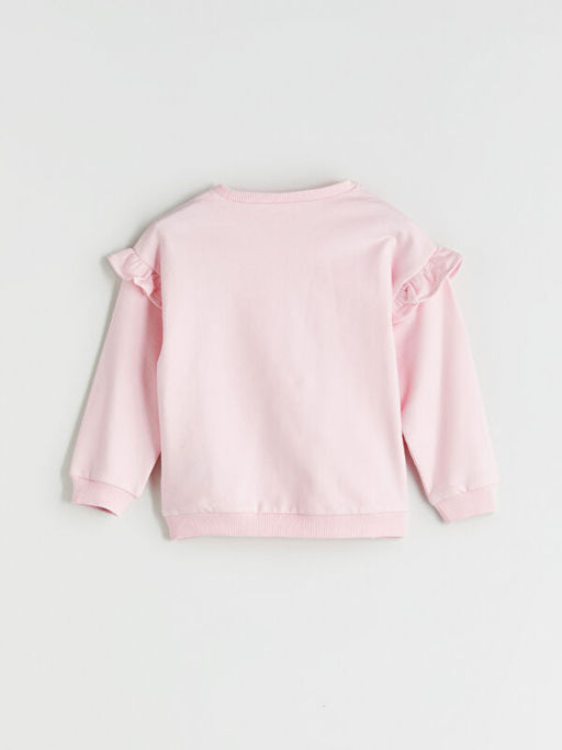 Bisiklet Yaka Barbie Bask?l? K?z Bebek Sweatshirt