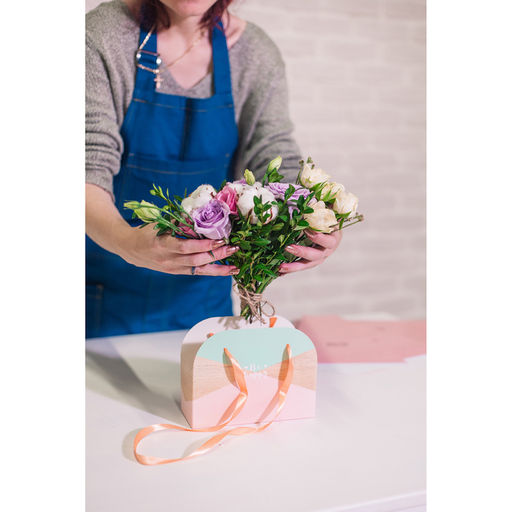 Цена за 5 шт. Коробка для цветов складная Be happy, 17 13 7 см - Дарите счастье фото 6