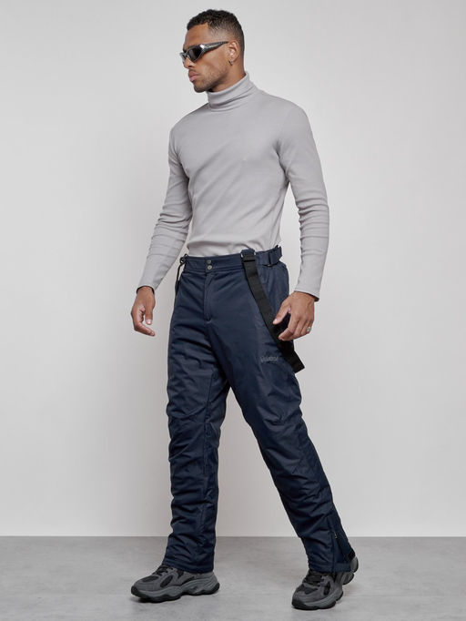 Полукомбинезон утепленный мужской зимний горнолыжный темно-синего цвета 7507TS - Colannia фото 17