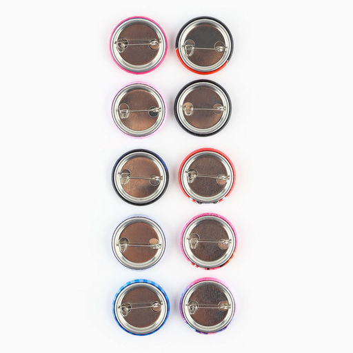 Цена за 10 шт. Значок металлический закатной Милые анимешки, d=2.5 см, МИКС