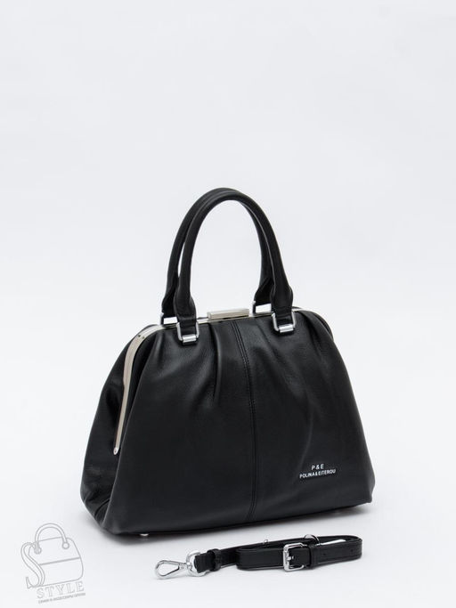 Сумка женская кожаная 9687Y black Polina&Eiterou
