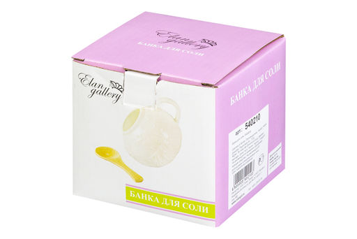 Банка д/соли 180 мл 10*10*10,5 см "Птички на ветке" с деревянной ложкой