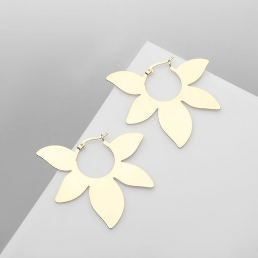 Серьги металл «Листья» этнос, цвет золото