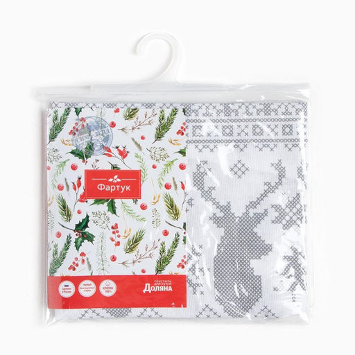 Фартук Рождественские Елочки 60х65 см, 100% хлопок, 164 г/м2 - Доляна фото 8