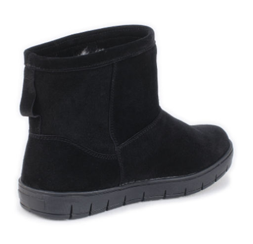 Унты женские на литой подошве Замша, овчина, черные - Roshva фото 5