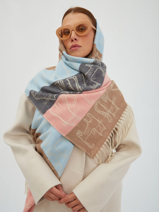 в составе  шерсть! теплый двусторонний палантин - Tantino фото 6