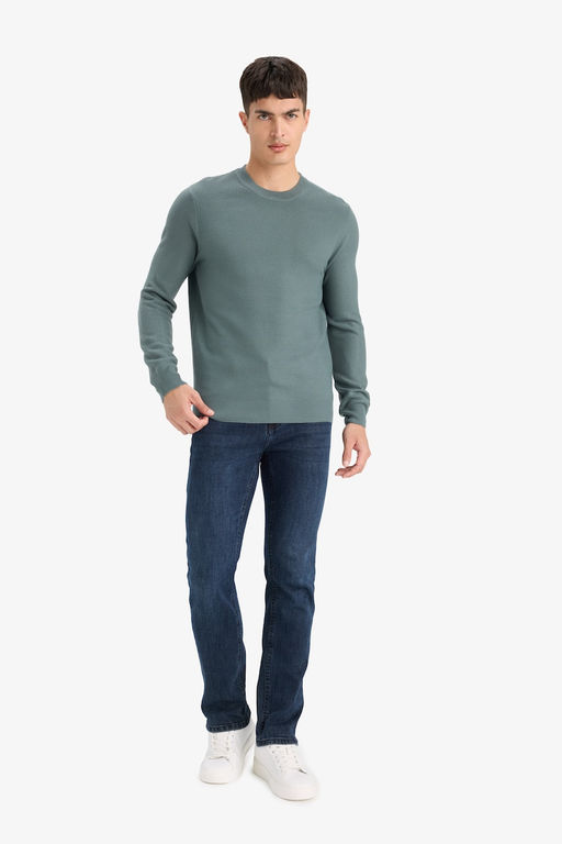 Standart Fit Bisiklet Yaka Basic Dokulu Triko Kazak - Defacto фото 2