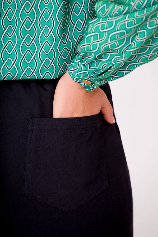 Блуза Swallow 803.2 черный+серебряный узор фото 494